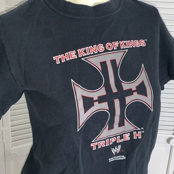 VTG WWE Triple H "THE KING OF KINGS" Steve & Barrys Youth Sz S T-Shirt HHH - Picture 9 of 11